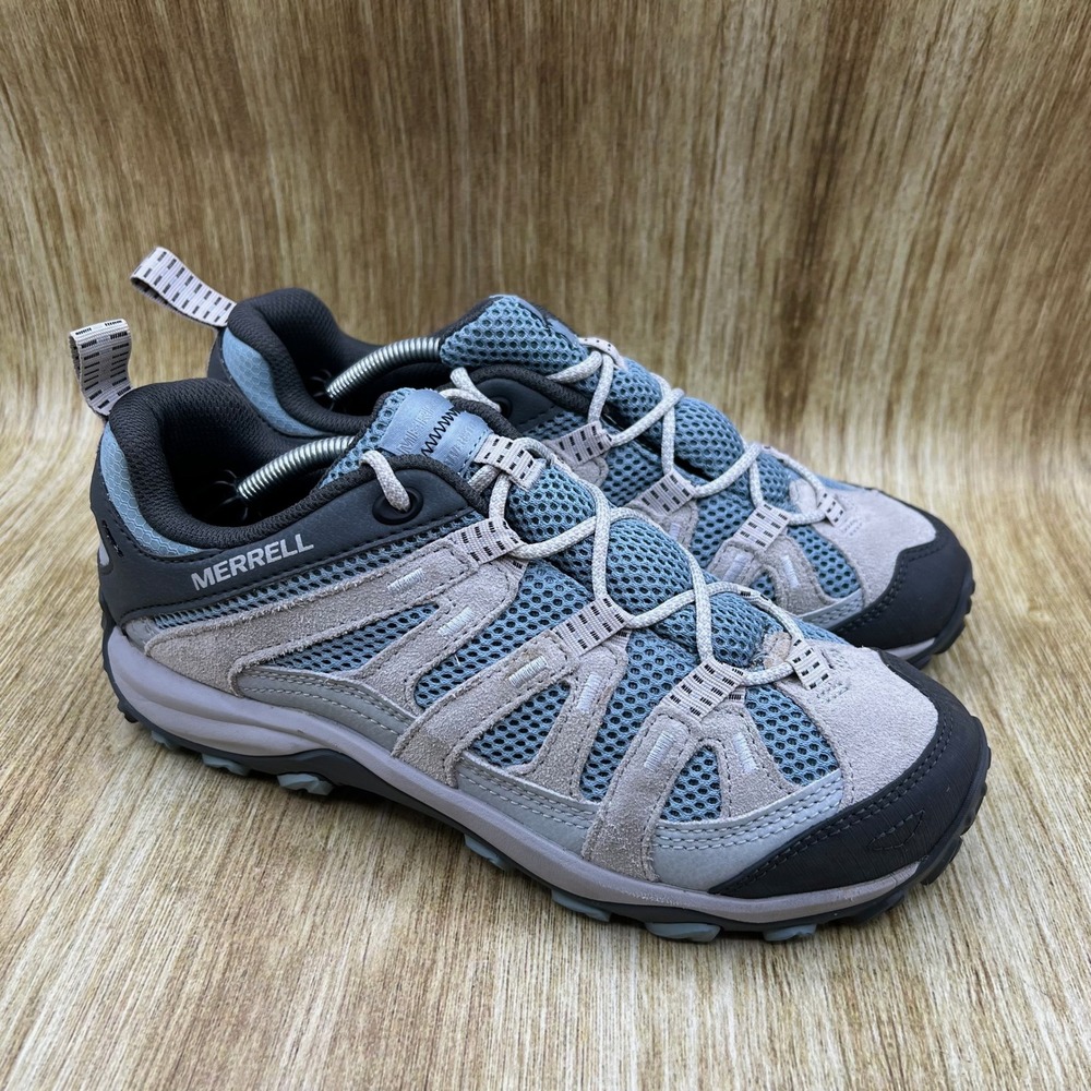 Merrell Alverstone 2 Hiking Shoes Women's Size 8.5 Blue Grey Suede Mesh J037062